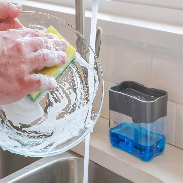Hộp Đựng Nước Rửa Chén Tự Động Tạo Bọt 2 in 1