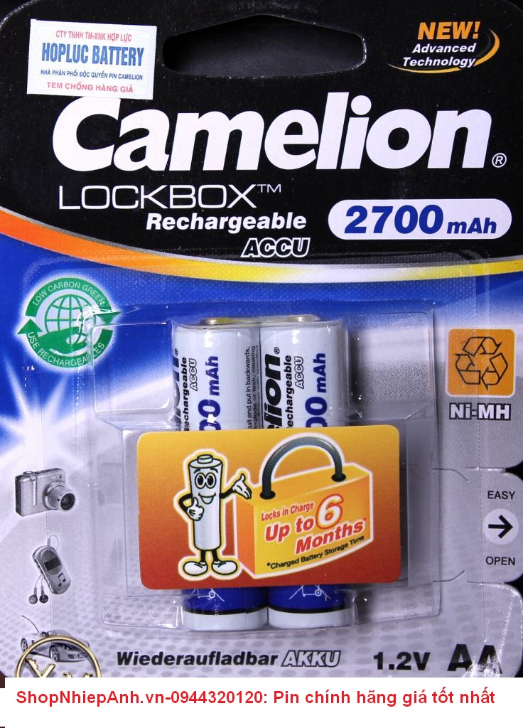 Pin sạc 2A Camelion- Hàng Chính Hãng.