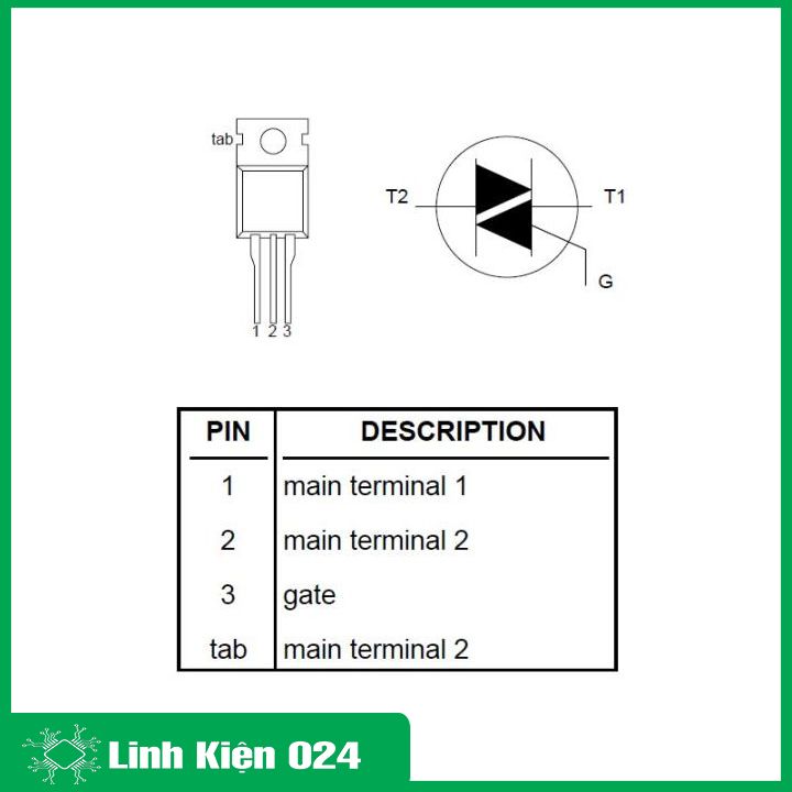 Triac BT139-600E TO220 600V 16A