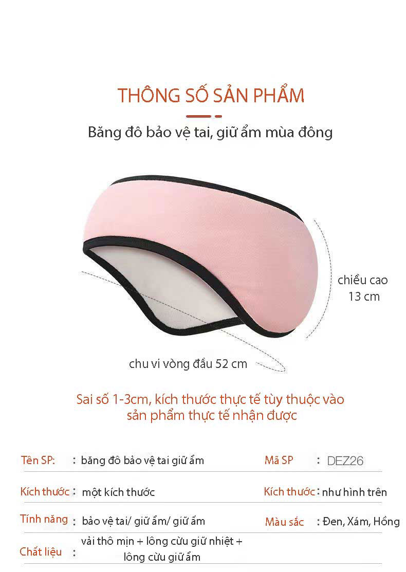 Băng đô chụp tai lông cừu siêu ấm