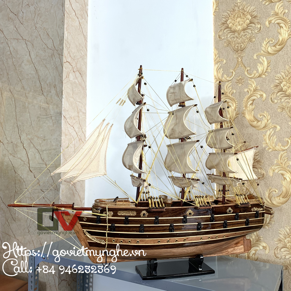 Mô hình thuyền gỗ chiến cổ napoleon 40cm