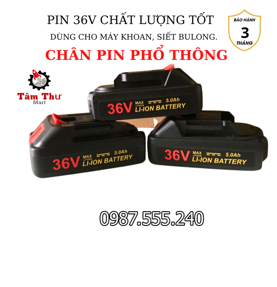 Pin 36v 5cell cho máy khoan pin , siết bulong - chân pin phổ thông