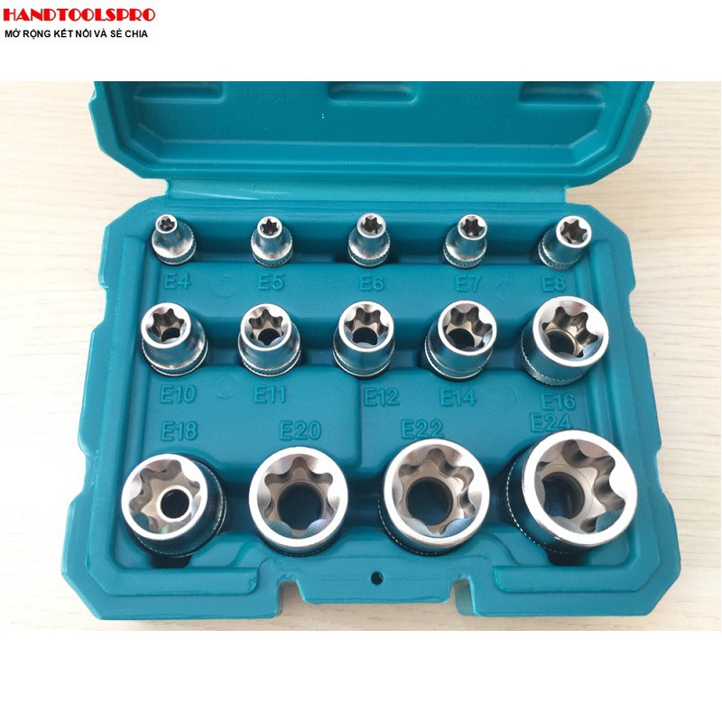 Bộ -tuýp hình e 6 cạnh 14 chi tiết total thktets0114