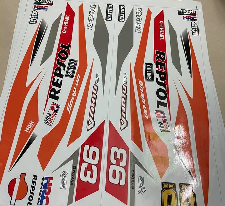 Tem Rời Xe Vario 150 Trắng Đỏ Cam ver 2 - Tặng Logo