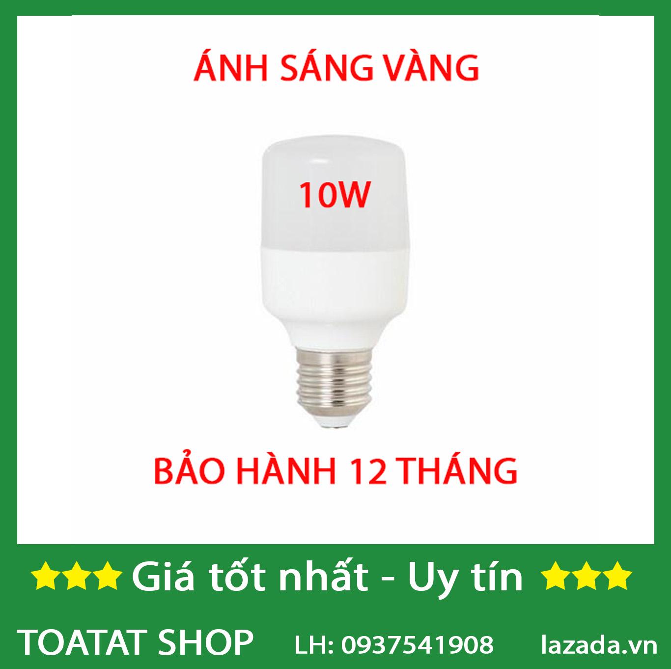 [Combo Sĩ] Bộ 20 Bóng đèn led trụ 10w ( Trắng/Vàng)