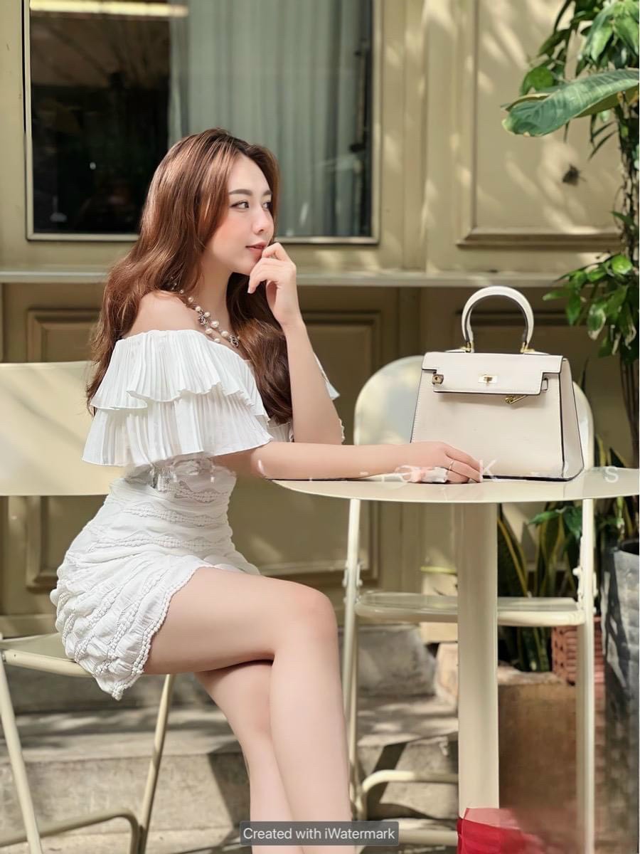 [Mẩu Mới] Đầm Xốp Phồng Cúp Ngực(Có Mút Ngực) Phối Bèo Dập Ly Hot Hit