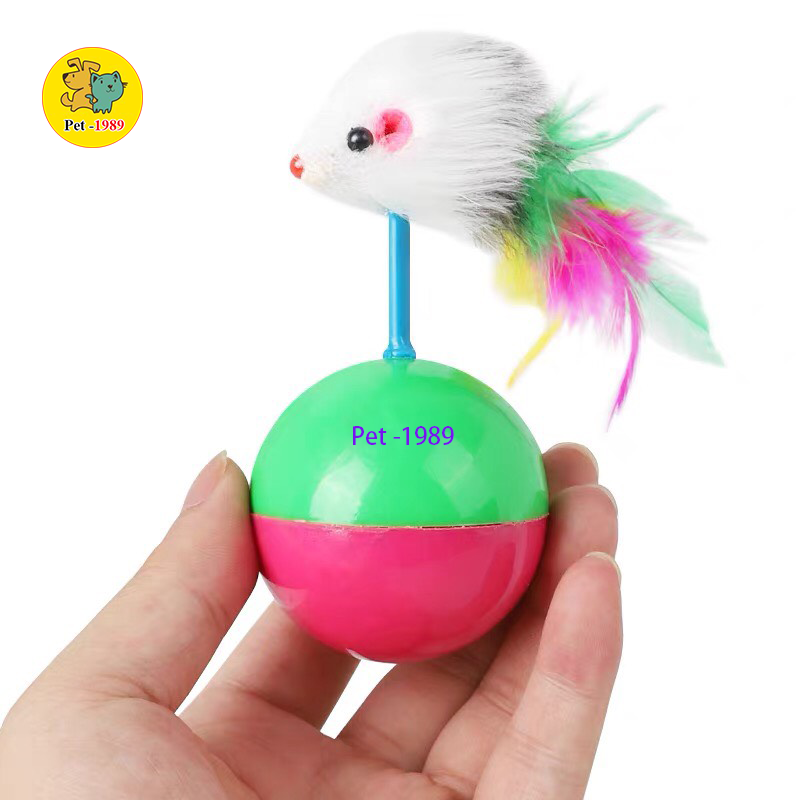 Đồ chơi Cho Chó mèo - Chuột Lật Đật - Lông gà lật Đật Pet-1989