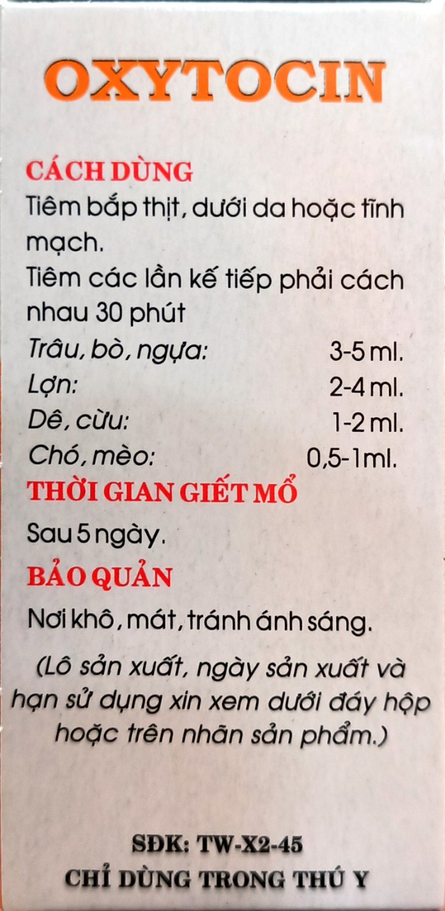 OXYTOCIN (chai 20ml) hanvet dùng cho động vật