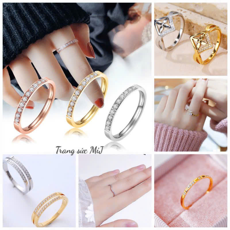 NHẪN TITAN MẠ VÀNG TƯƠI