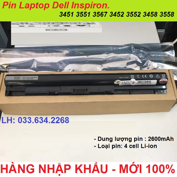 Pin Cho Laptop Dell Inspiron. 3451 3551 3567 3452 3552 3458 3558 - Pin Laptop Dell Inspiron. 3451