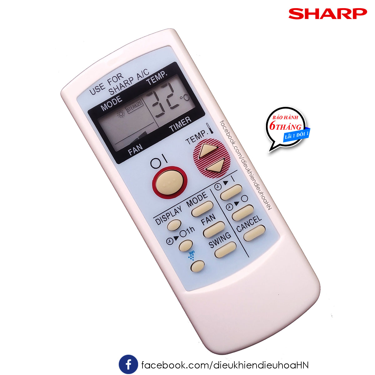 Remote điều khiển điều hòa máy lạnh Sharp 2 chiều