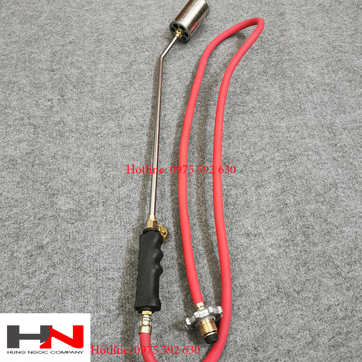 Khò gas công nghiệp cán dài 50cm có dây dẫn đầu khò 63mm