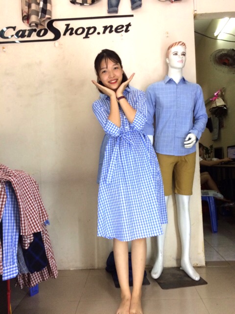 Váy sơ mi FIG TREE caro xinh xắn