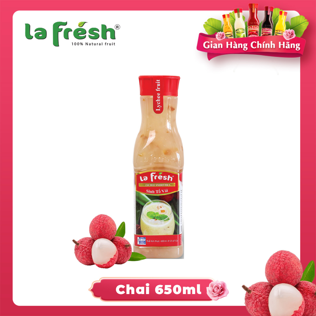 Sinh Tố Vải Lafresh Đà Lạt Chai 650ml