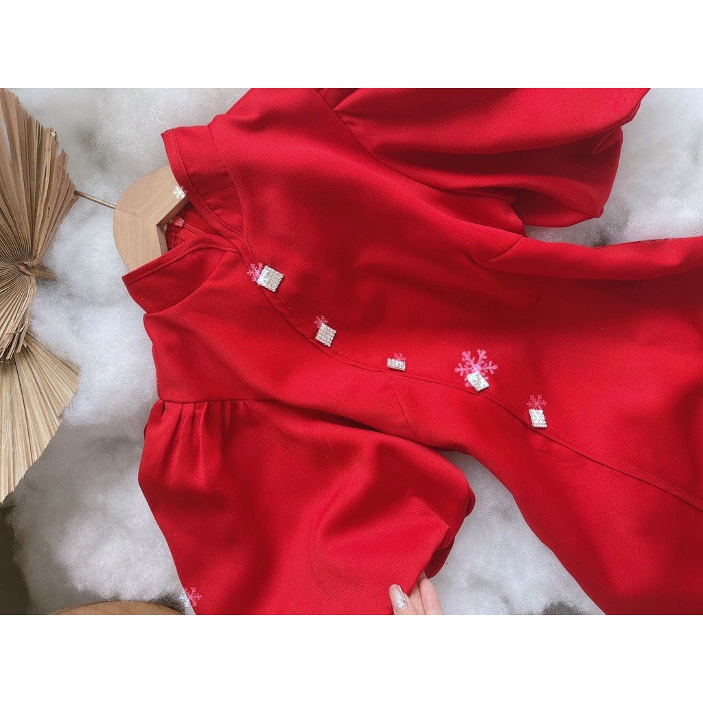 Váy đầm nữ chất liệu voan phối dây cườm cổ