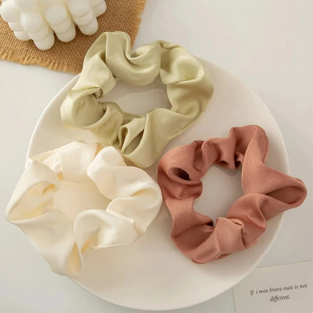 Dây cột tóc Scrunchies vải trơn phong cách Hàn Quốc