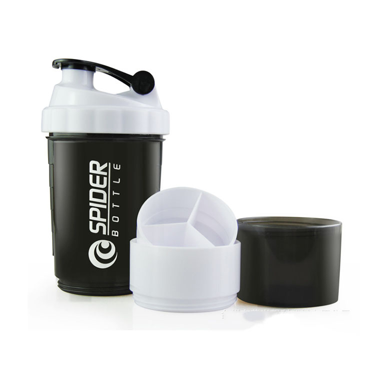 Bình Nước Spider - Bình Nước Tập Gym 3 Ngăn 650ml