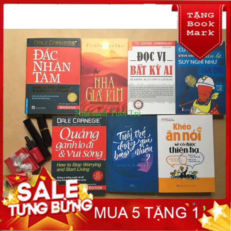 Mua SÁCH HAY -Combo 7 sách kĩ năng hay: Đắc nhân tâm, Nhà giả kim, Đọc vị, Cư xử như đàn bà, Quẳng gánh lo, Tuổi trẻ, Khéo ăn nói
