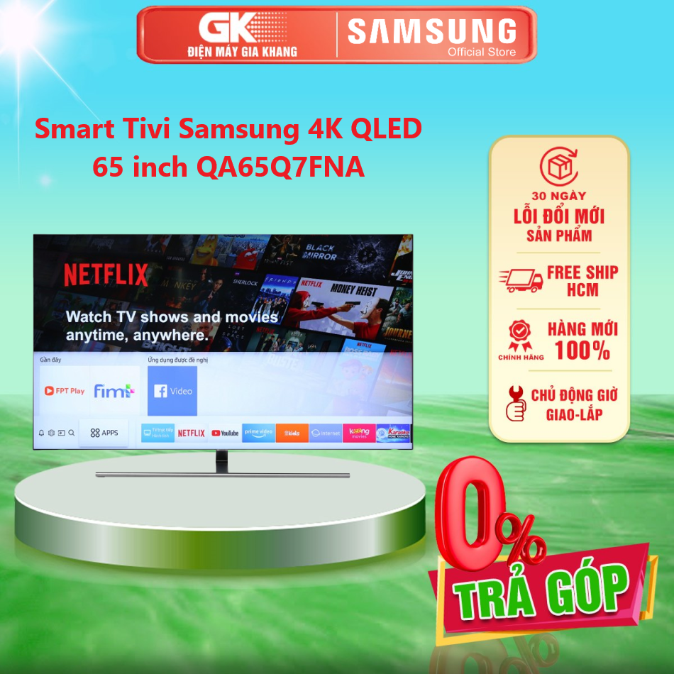65Q7FNA Smart Tivi Samsung 4K QLED 65 inch QA65Q7FNA - Công nghệ tương phản Q Contrast đỉnh cao Công nghệ giả lập âm thanh vòm Dolby Digital Plus - Bảo hành 2 năm - GIAO TOÀN QUỐC - FREESHIP HCM