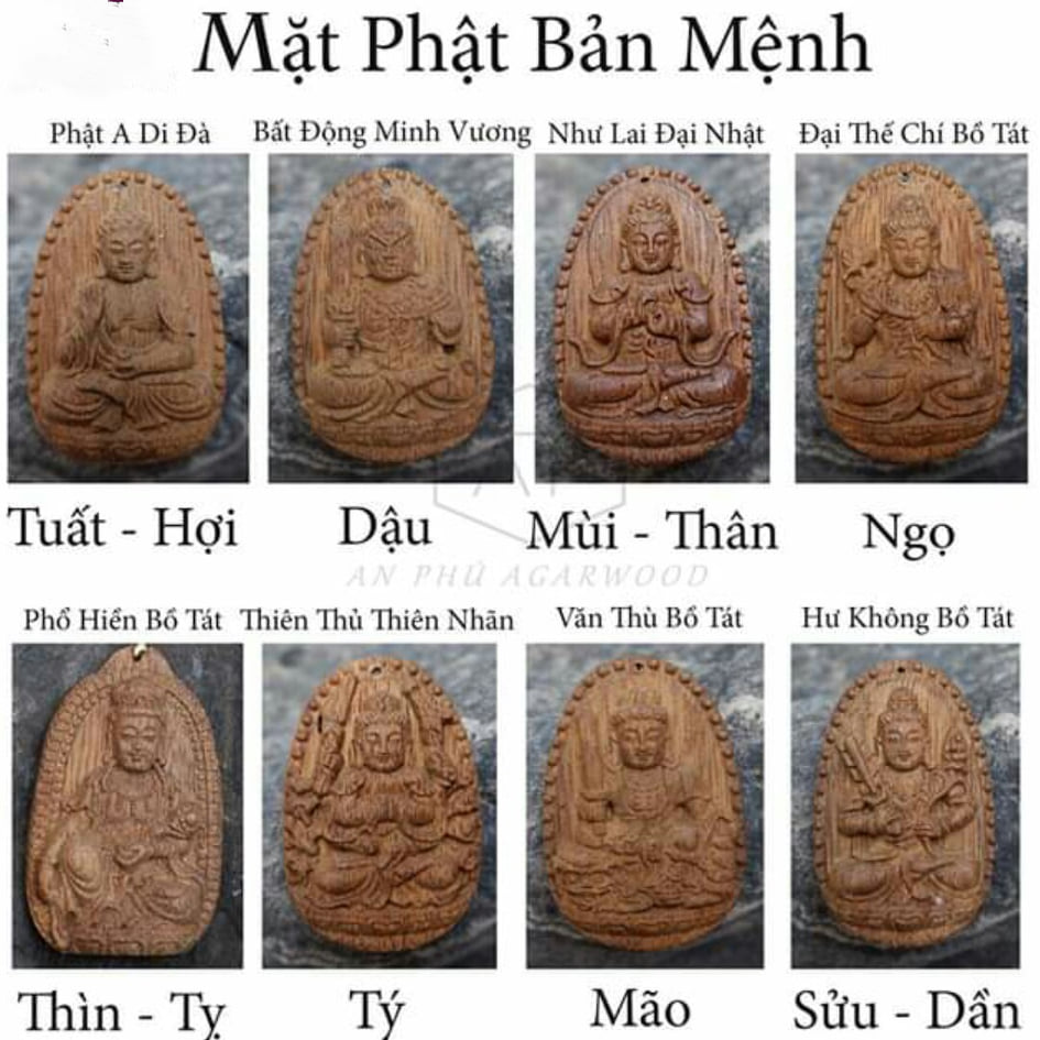 Chuỗi vòng gỗ trầm hương mặt bản mệnh tự nhiên đốt trúc thơm vĩnh viễn(mặt tùy chọn)