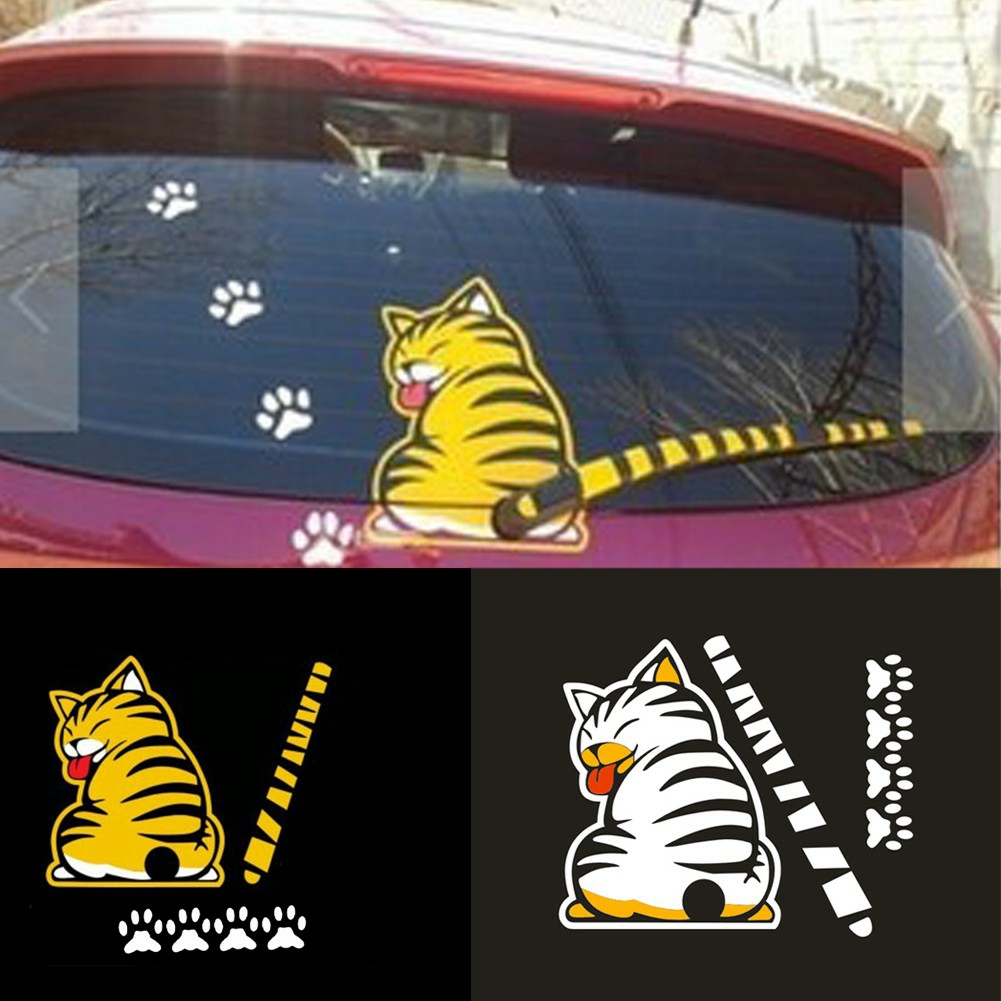 Decal hình mèo dán trang trí xe hơi