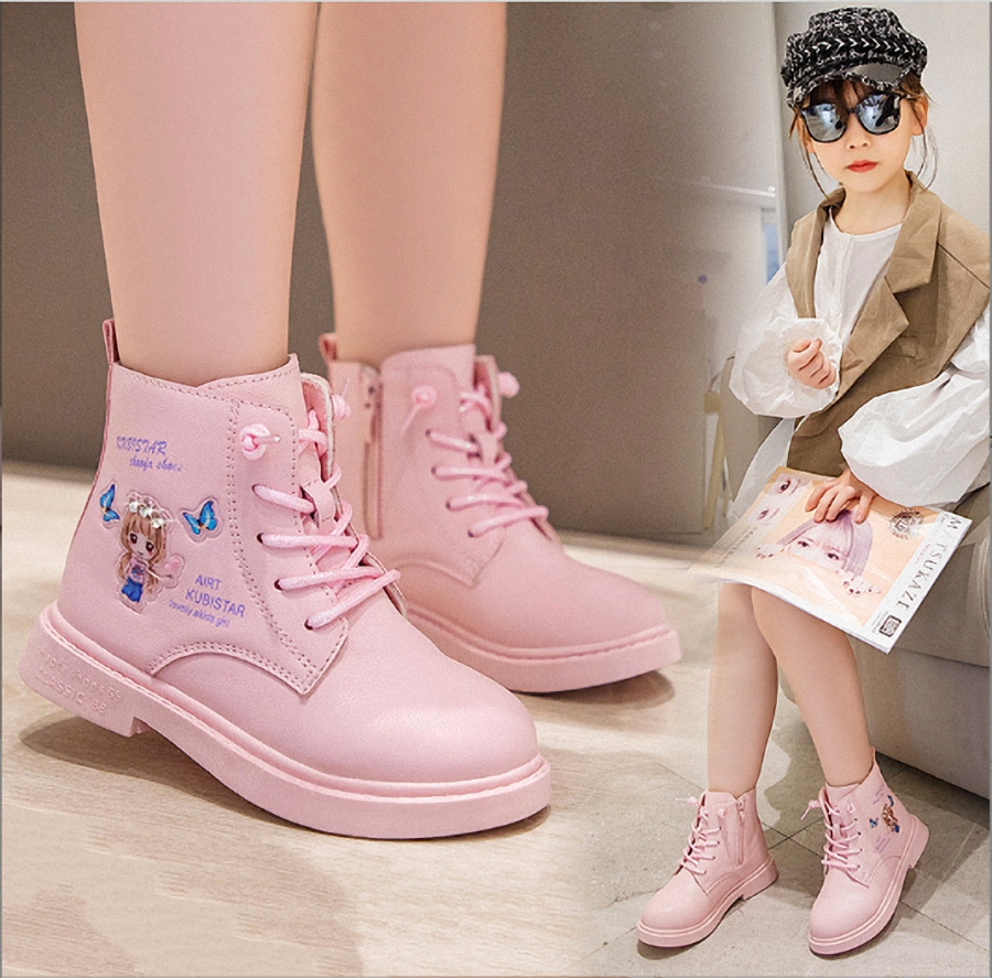 Giày Boot da cho bé gái ( hình công chúa ) phong cách hàn quốc (mẫu mới nhất ) -GB245