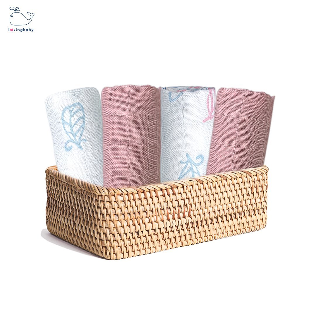 Khăn sữa sợi tre cho bé - 30x30cm (6 chiếc/hộp)