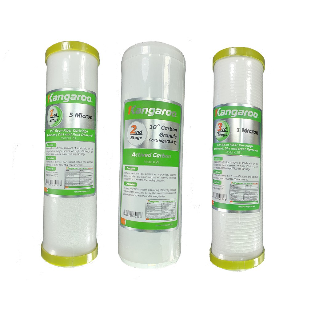 Bộ 3 Lõi Lọc KANGAROO 1,2,3