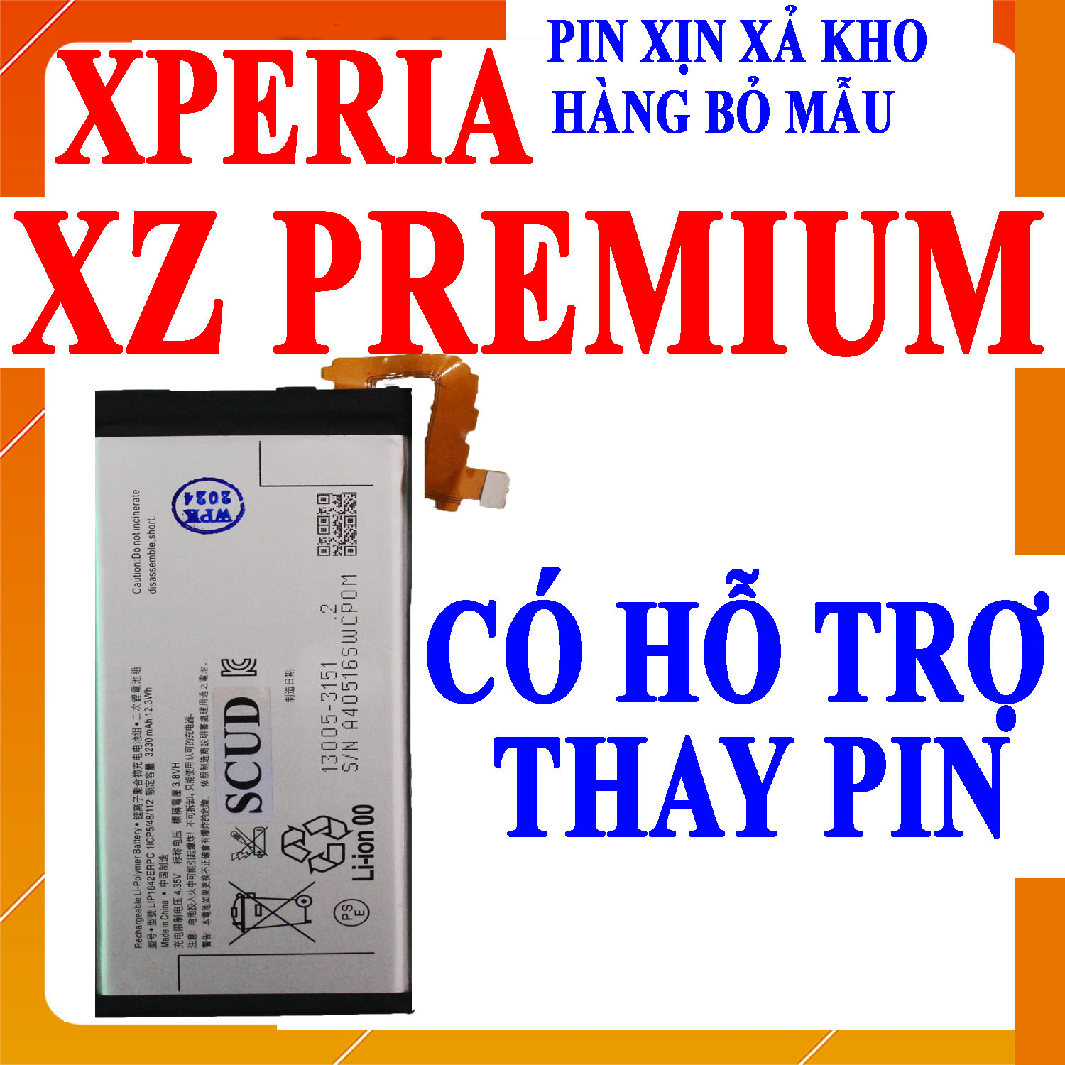 Pin Scud cho Sony Xperia XZ Premium G8142 LIP1642ERPC dung lượng 3230mAh (Trắng)