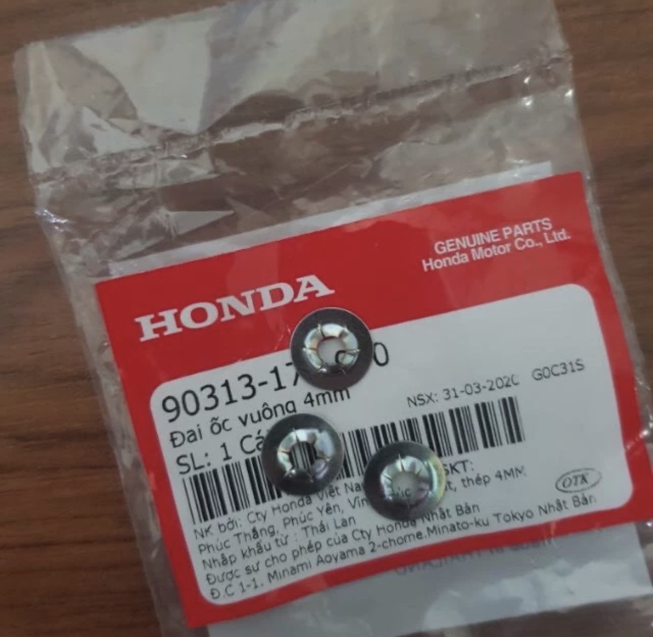 Chốt cài CDI và tem quả đào ( 1 bộ 3 cái ) Honda (90313172000)