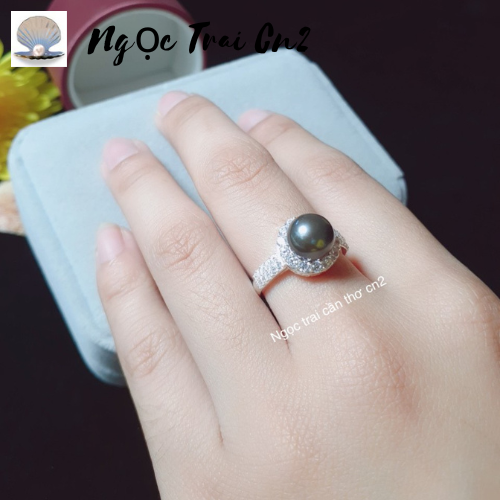 Nhẫn Bạc Ngọc Trai Thật Ngọc Trai Cn2