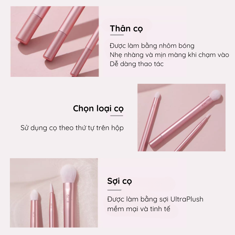 Bộ Cọ Trang Điểm 3 Cây RT Real Techniques Perfect Concealer