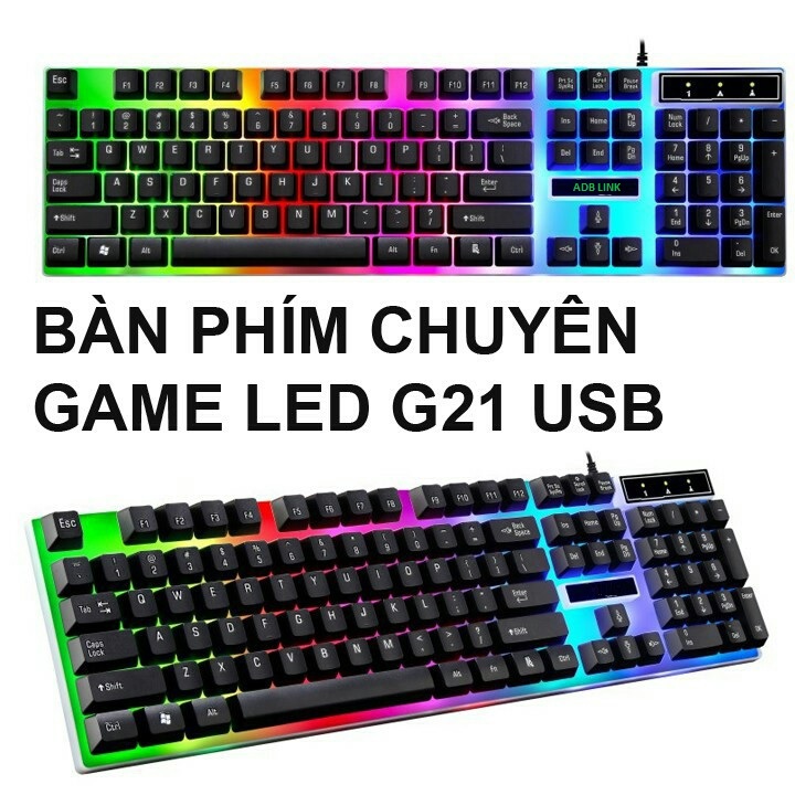 Bộ Bàn Phím Chuột Máy Tính Optical ADB Có Dây . Model : G21B Led