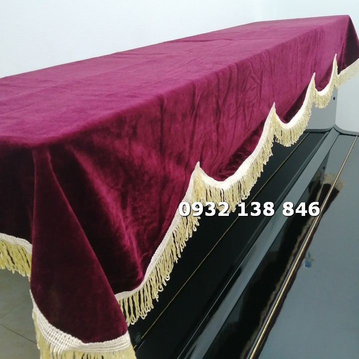 [HCM]KHĂN PHỦ ĐÀN PIANO CƠ NHUNG ĐỎ ĐÔ NHẬP KHẨU CAO CẤP
