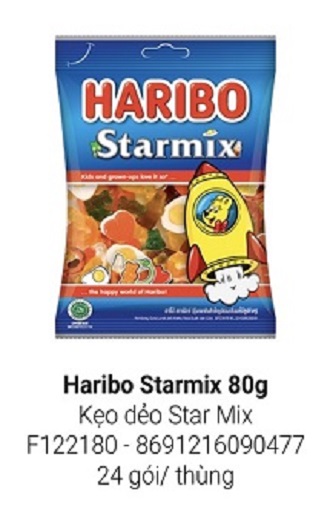 Kẹo dẻo Haribo Starmix 80g Combo 5 gói