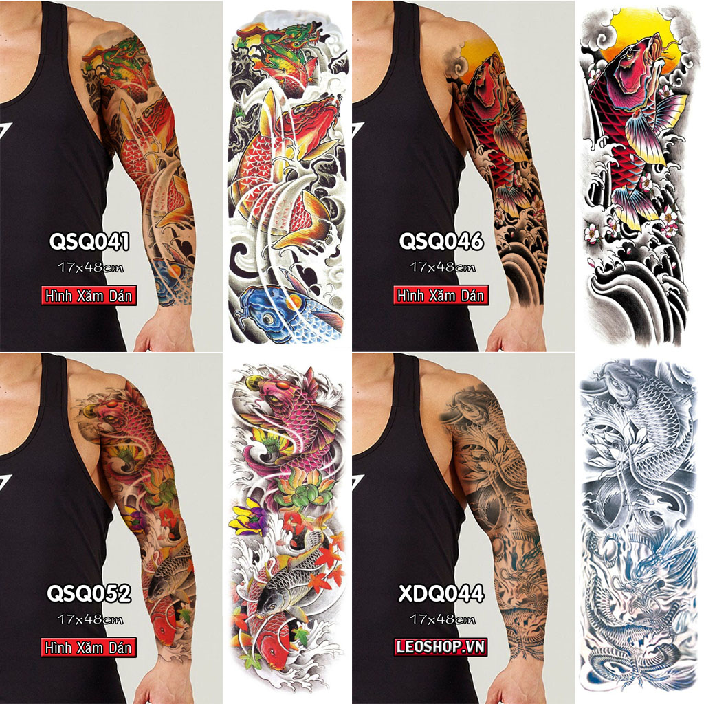 Tattoo stickers sealed sleeve carp