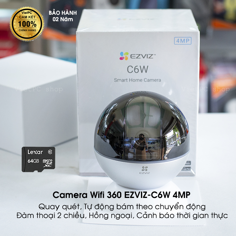 Camera WIFI EZVIZ C6W 4.0MP 2K Siêu nét, Xoay 360 độ, Công nghệ Chống ngược sáng thực True-WDR cho hình ảnh rõ nét Có 4 mã quý khách vui lòng chọn đúng mã mình mong muốn