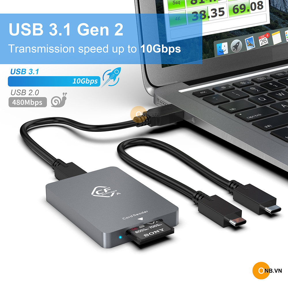 CFexpress Type A Đầu Đọc Thẻ nhớ Type A chuẩn USB 3.1 - Type C