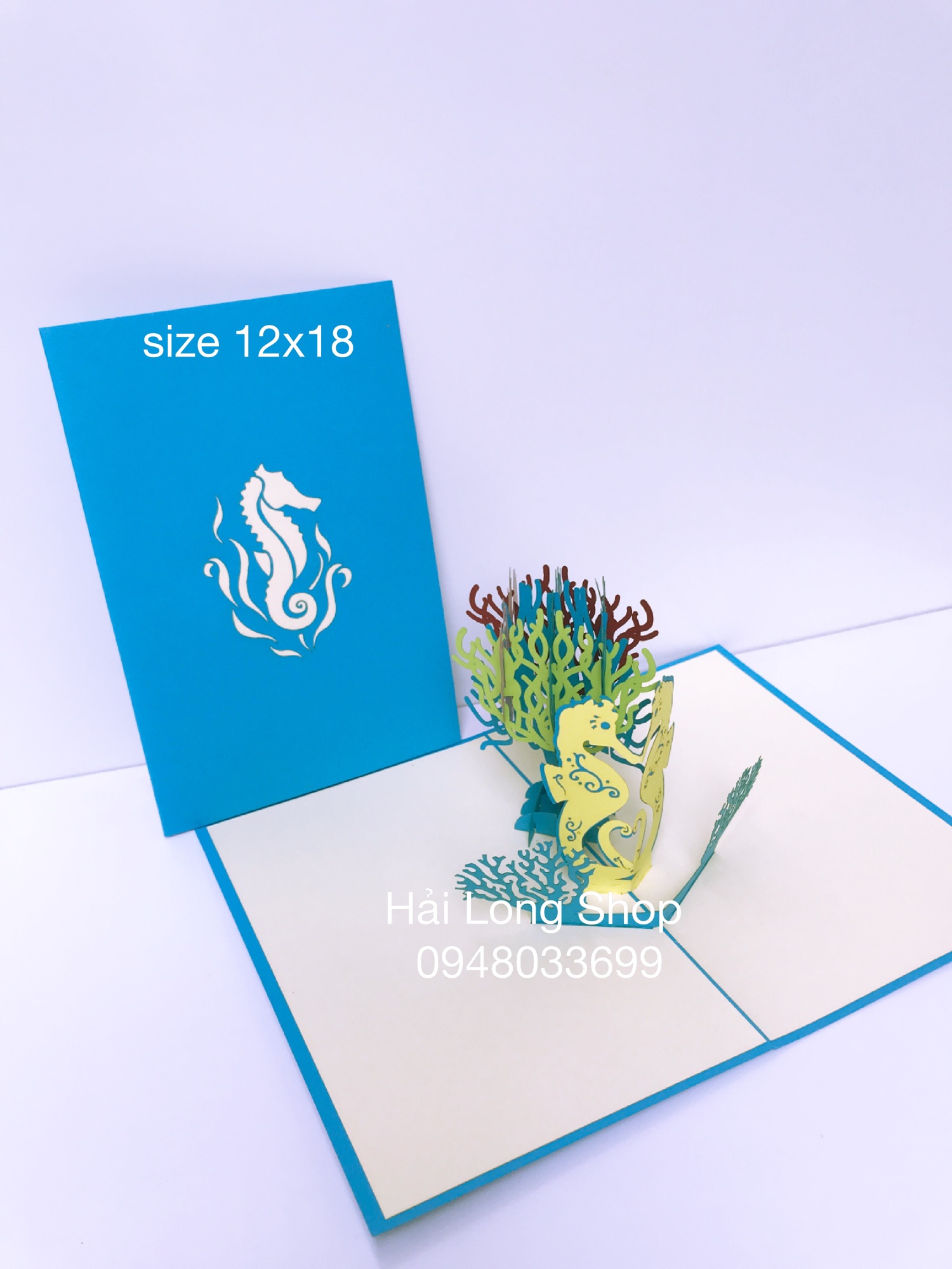 Cá Ngựa - Seahorse - Thiệp 3D