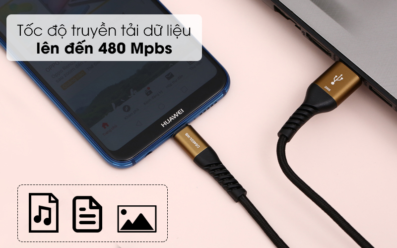 Cáp Type C 2m Mbest DS463X-WB Đen ( Like New )