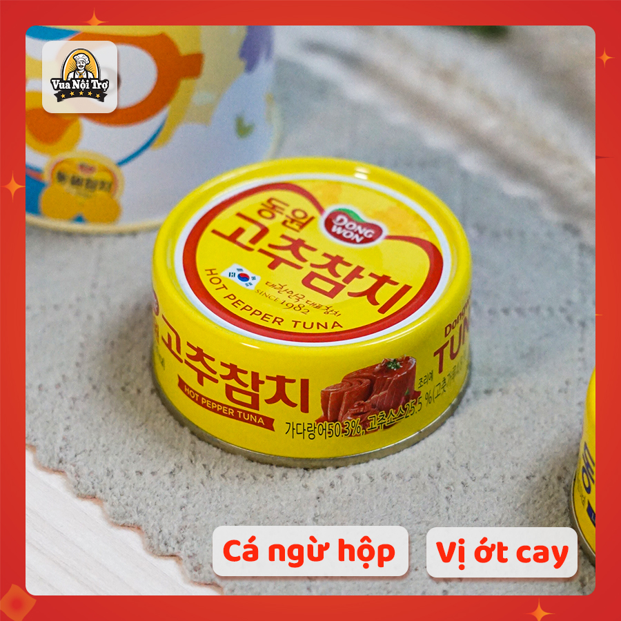 Cá ngừ đóng hộp Dongwon cá ngừ cay, cá ngừ trắng, cá ngừ rau củ 100g