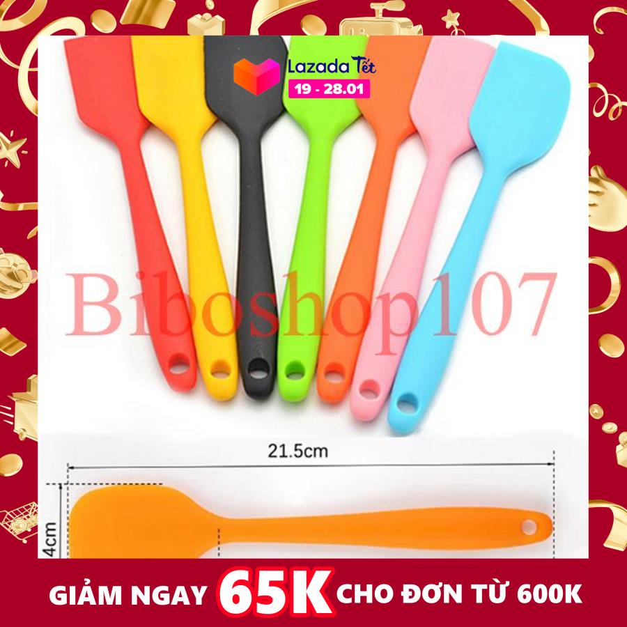 Cây vét bột spatula silicon đúc 21cm (phới silicon)
