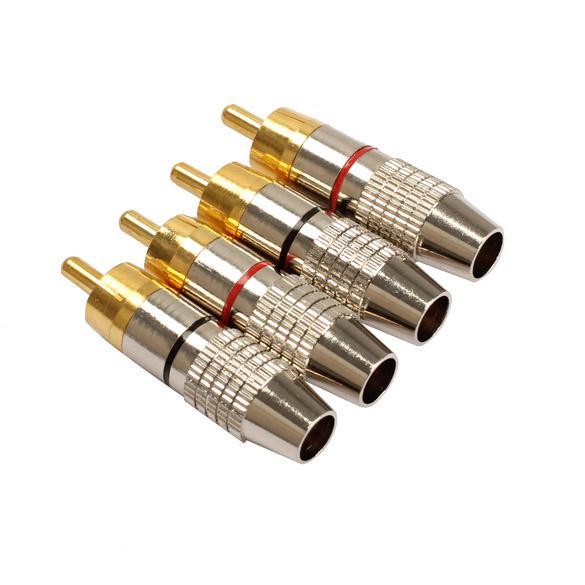 4 cái RCA Cắm Âm Thanh Video Khóa Dây Cáp Kết Nối Cắm Titanize Cổng Kết Nối-quốc tế