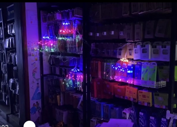 đèn led phao hoa 5 chùm trang trí