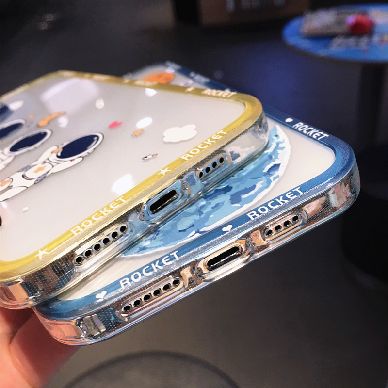 Ốp Lưng Silicon Chống Sốc Viền Nổi Astronaut