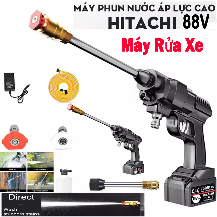 Sale sốc 50% máy rửa xe cầm tay máy rửa xe pin sạc 88v 1000w máy rửa bọt rửa xe điện,xe máy,xe đạp máy phun thuốc xịt rửa nhà cửa dung lượng pin lớn bh 12 tháng