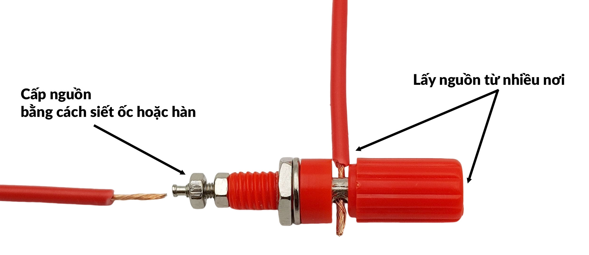 Ổ cắm jack nguồn bắp chuối 4mm