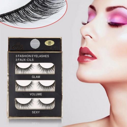 Mi Giả Lông Chồn 3D Siêu Hót ( Bộ 3 cặp) TẶNG Keo Dán Mi