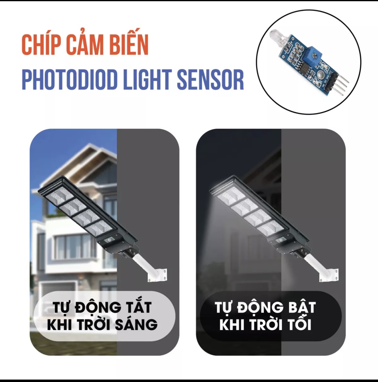 Đèn năng lượng mặt trời 200W sáng trắng