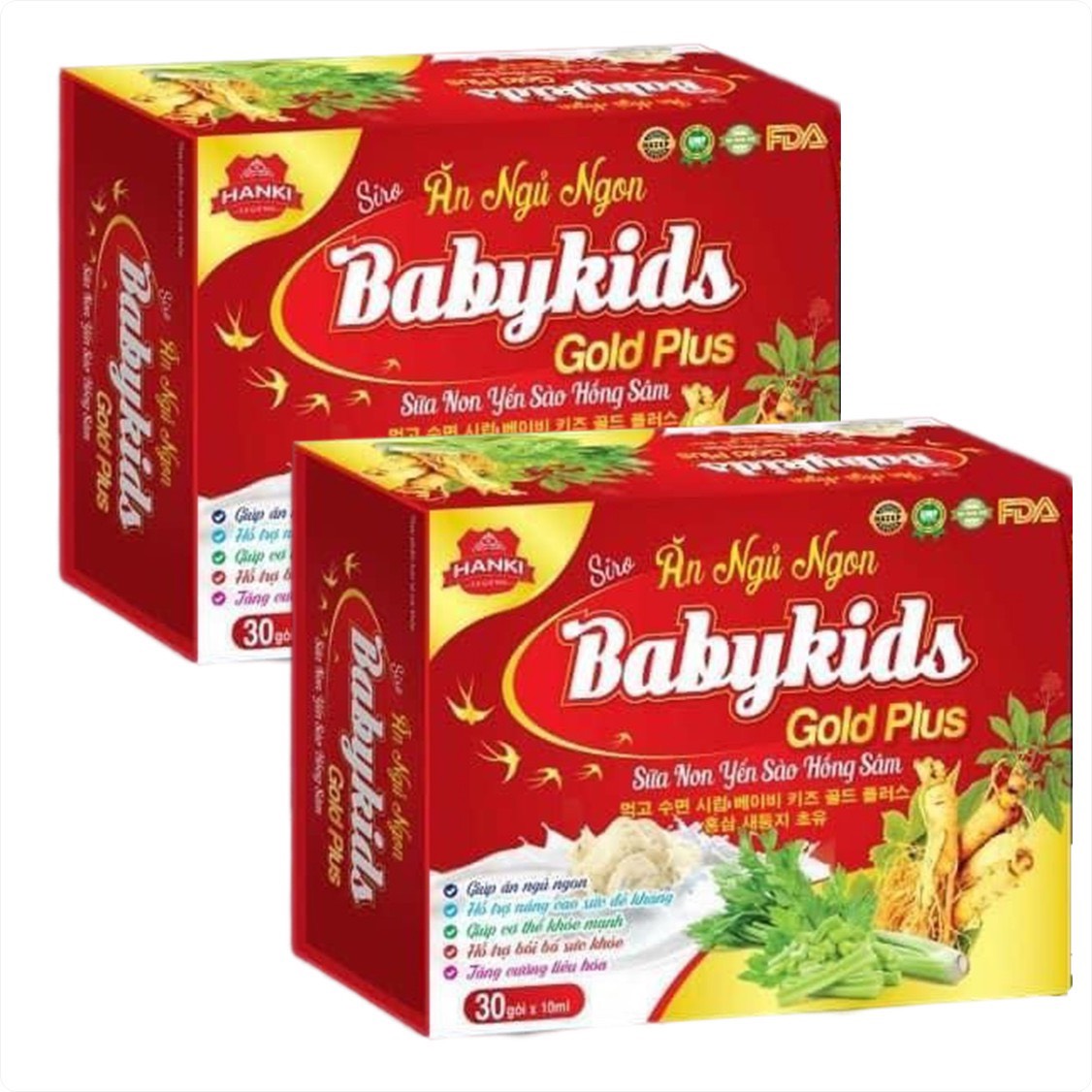 Siro Ăn Ngủ Ngon Babykids Gold Plus Sữa Non Yến Sào Hồng Sâm Giúp Ăn Ngủ Ngon, Hỗ Trợ Bồi Bổ Sức Khỏe, Tăng Cường Sức Đề Kháng - 30 gói - Dược Phẩm Bách Lộc